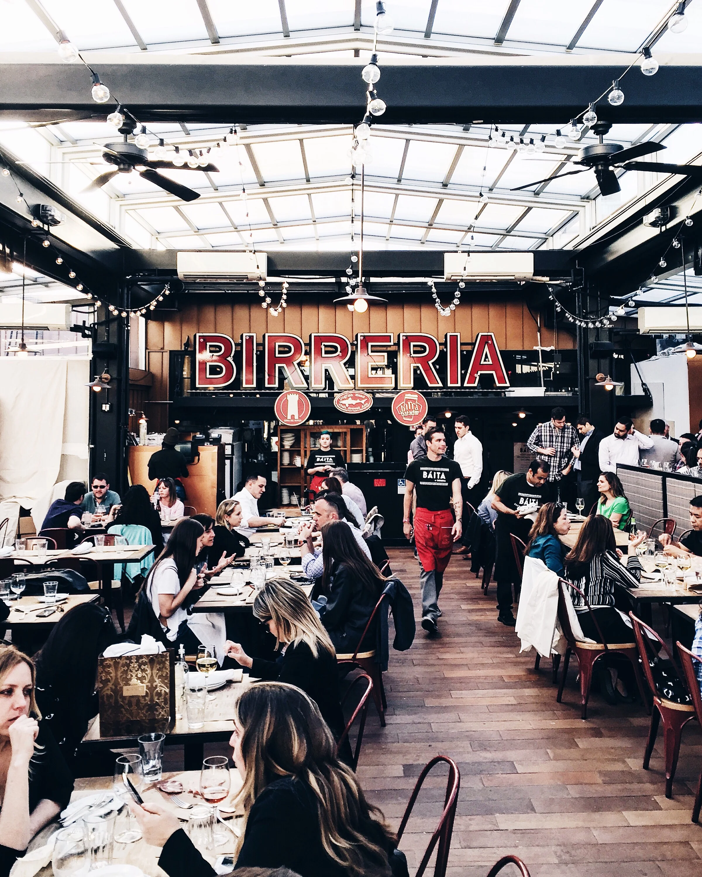 La Birreria is home to a varied selection of house brewed ales and fine imported beers.