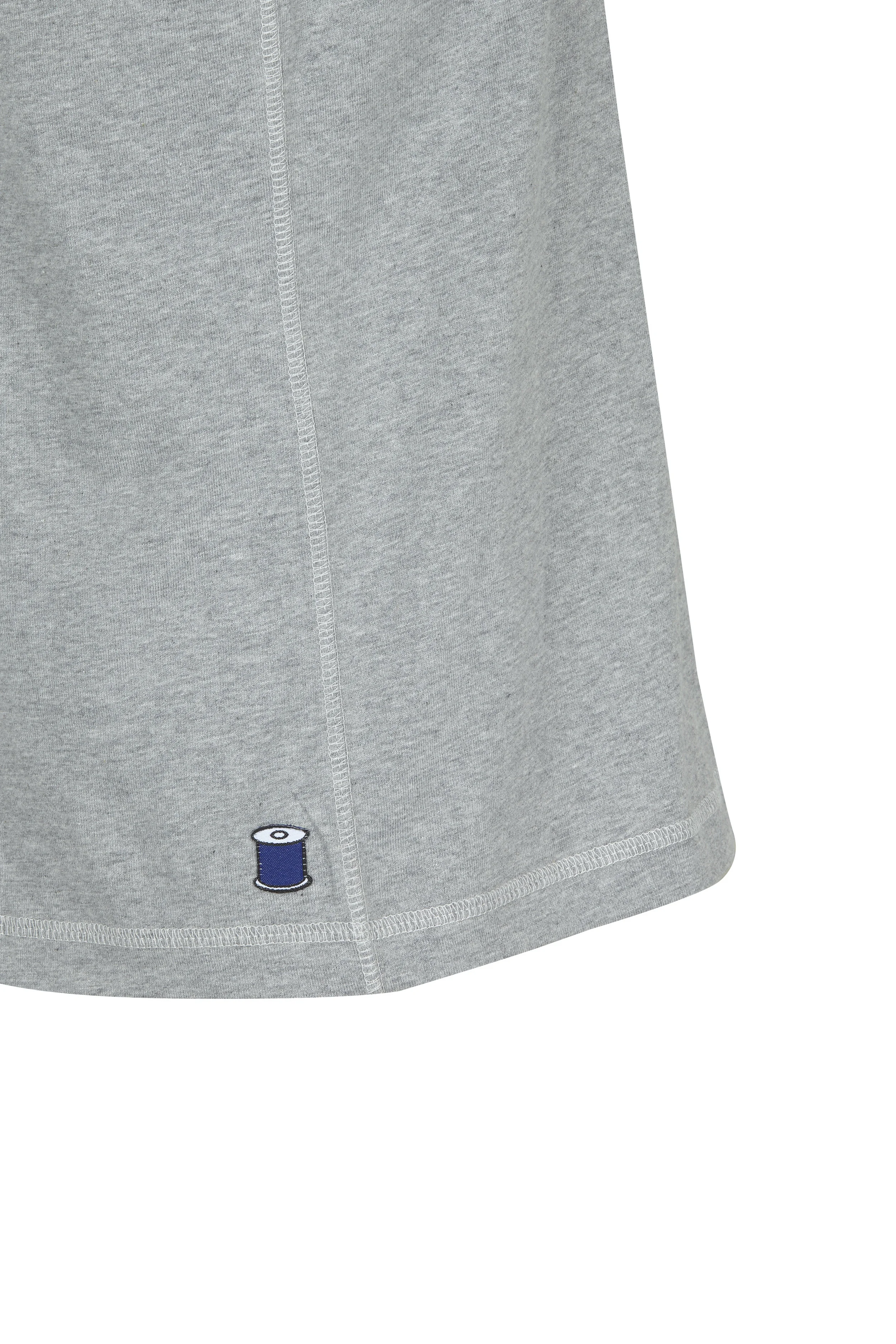 Heavyweight Grey Heather/Navy Long Sleeve Easy T-Shirt
