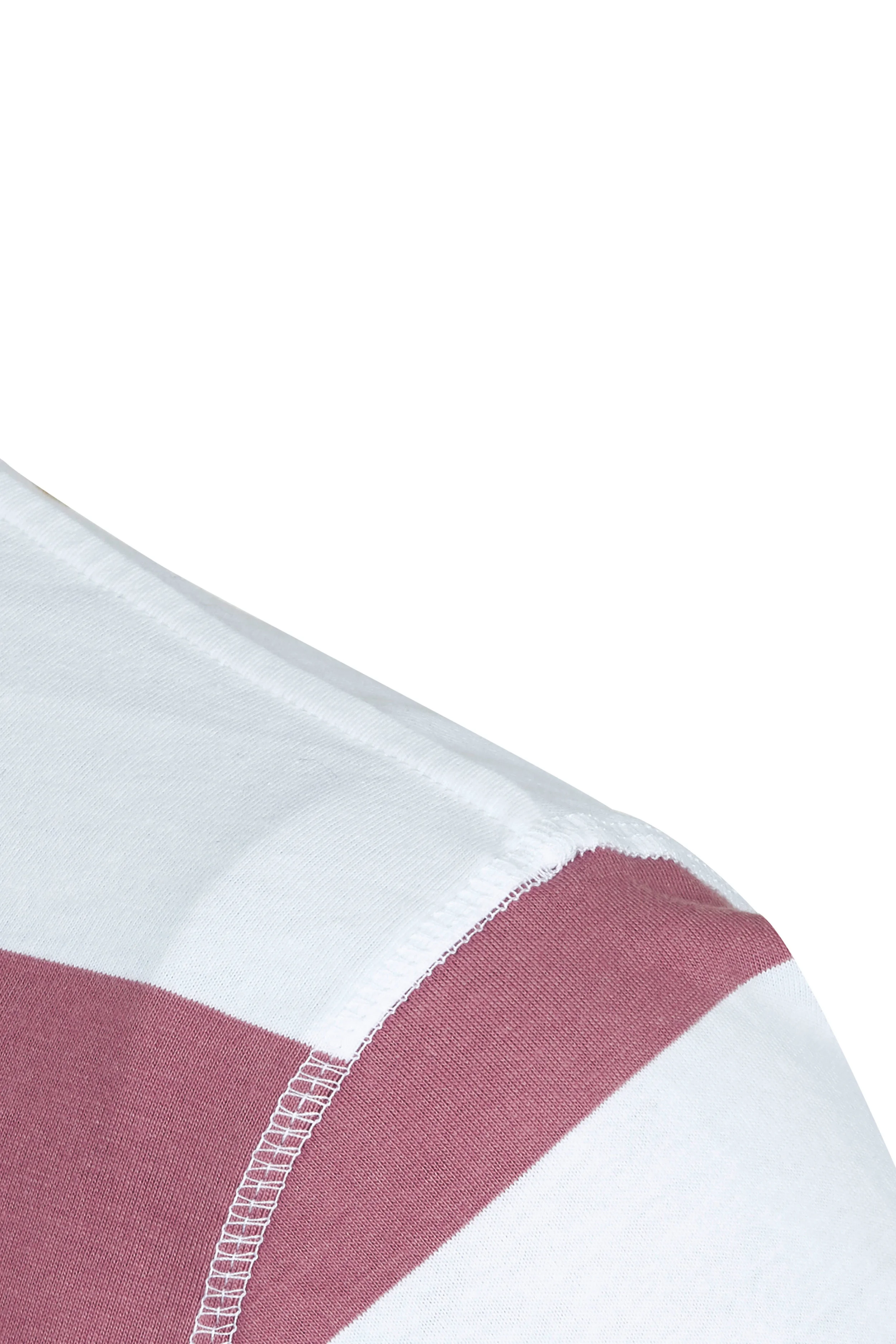 All Day Garb Vanilla/Raspberry Long Sleeve Easy Stripe T-Shirt