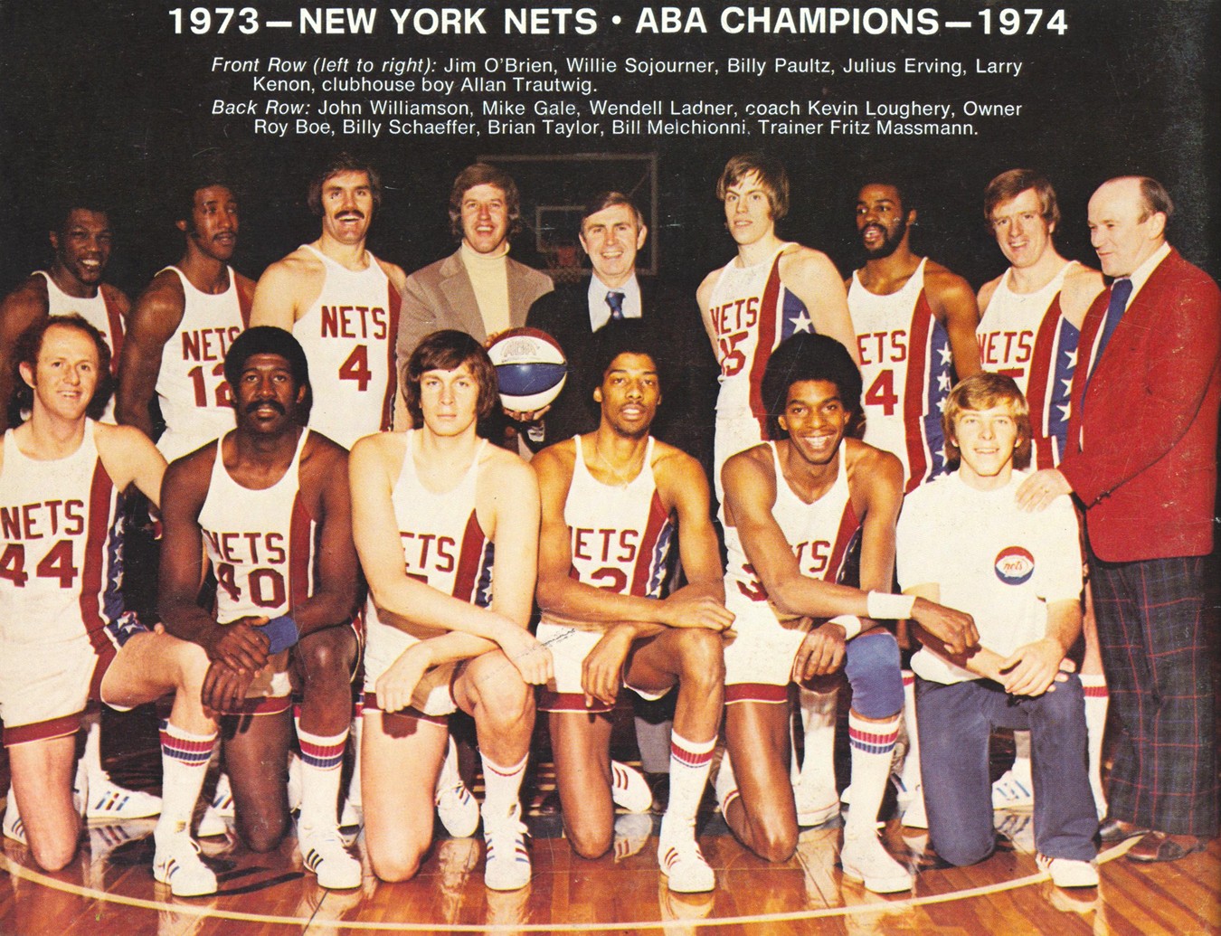 Julius Erving New York Nets ABA Champion-Europe Hardwood classics jersey