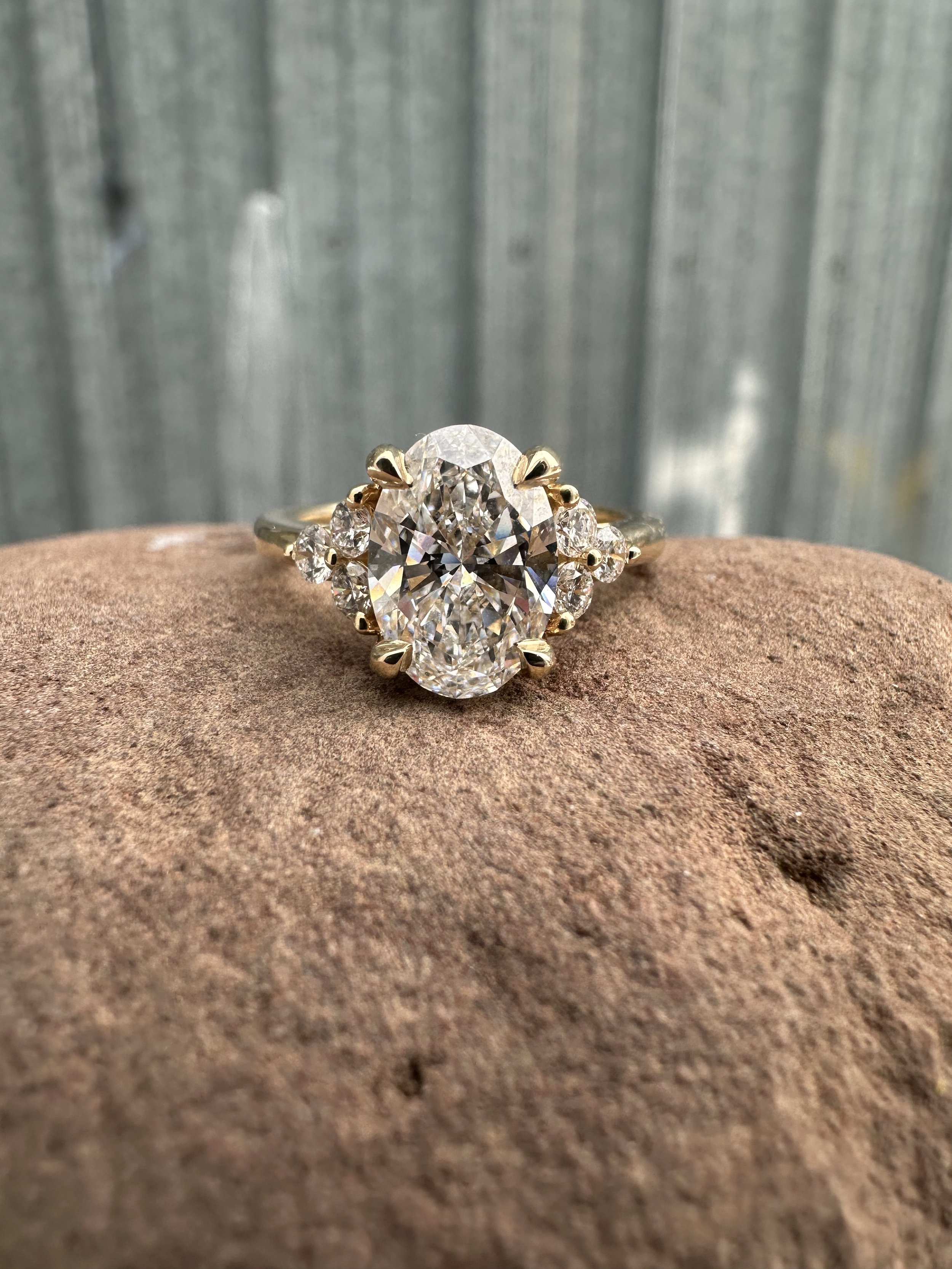 14K Lab Grown Oval Diamond Engagement Ring