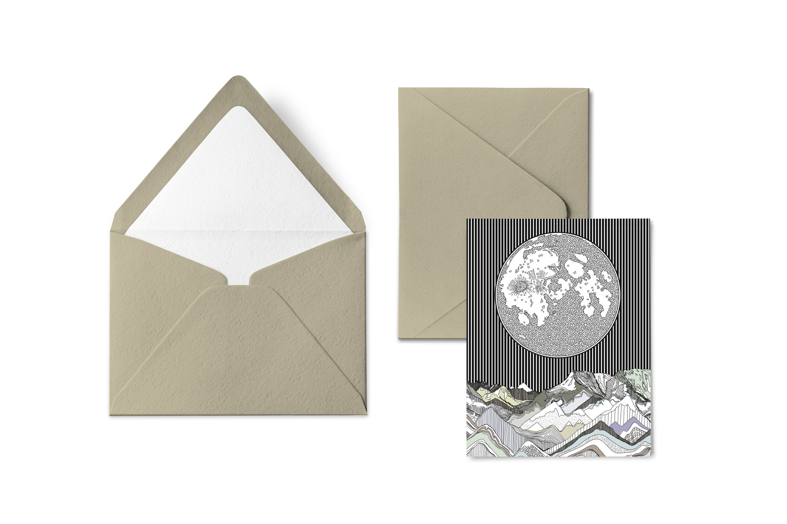 GREETING CARD - MOON MOUNTAINS