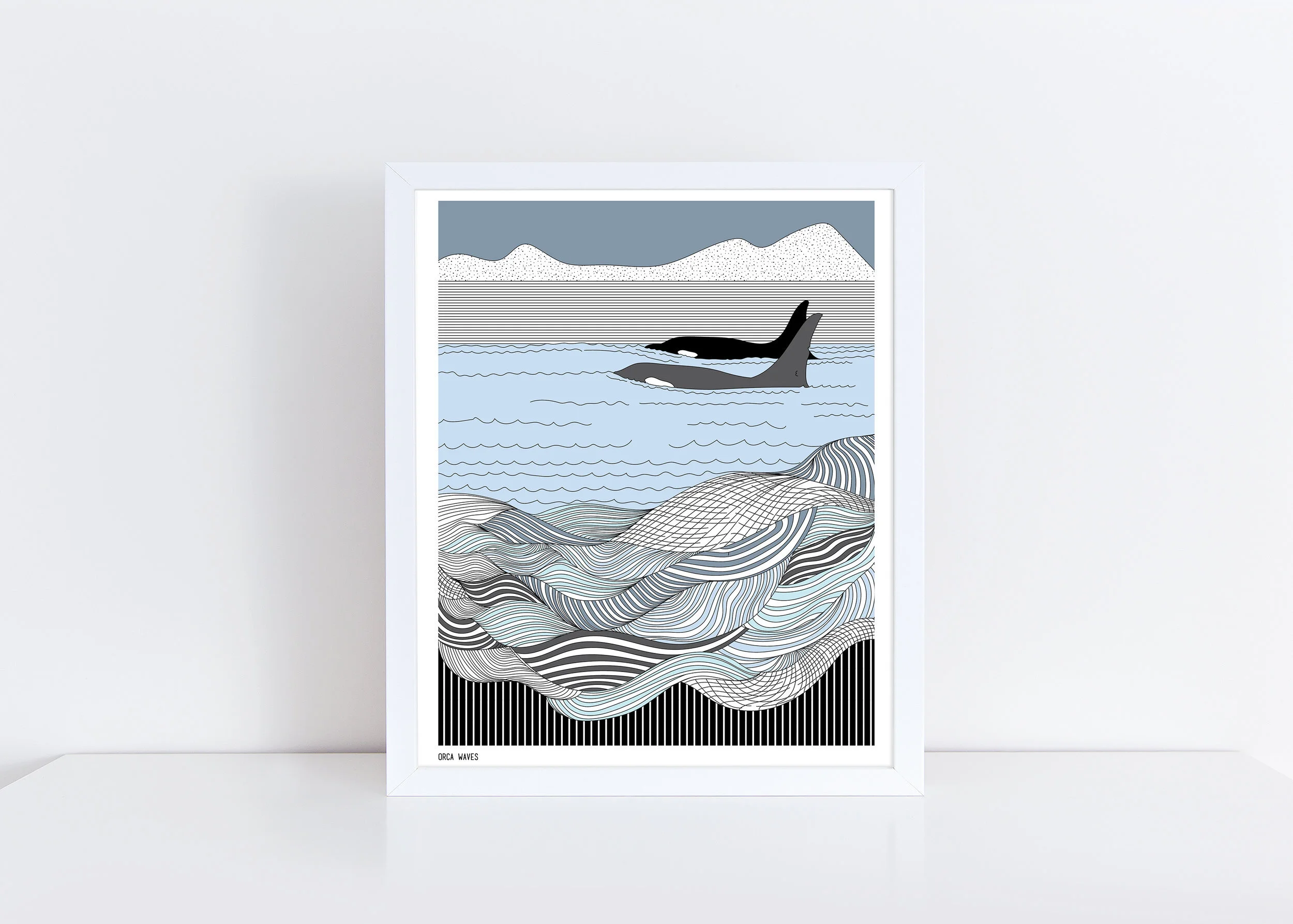 Orca Waves Print