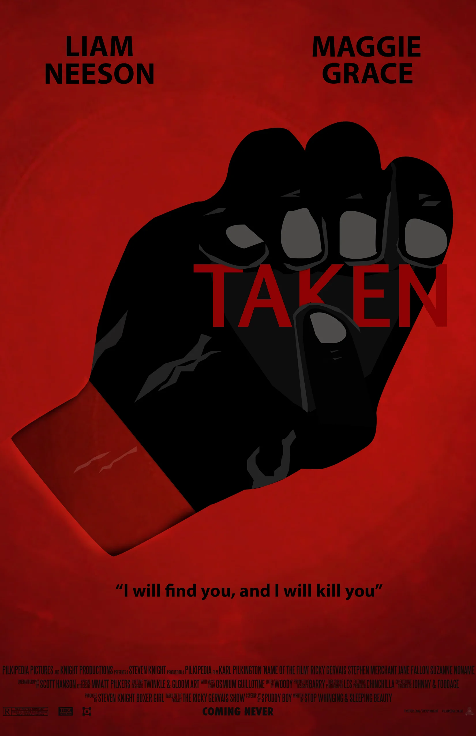   TAKEN POSTER [SAUL BASS]   The objective was to create a poster for the first Taken movie in the Saul Bass inspired style.&nbsp;   Program Used:  Adobe / Illustrator &amp; Photoshop    "The text at the bottom is random, and not influenced by the mo