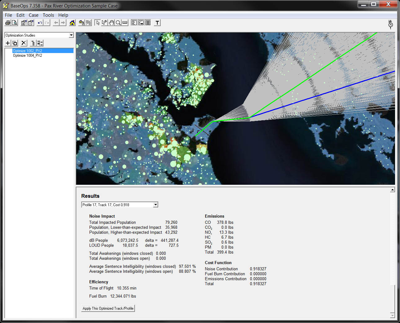 Noise Reduction Optimizer for Military Airfields & Surrounding Areas