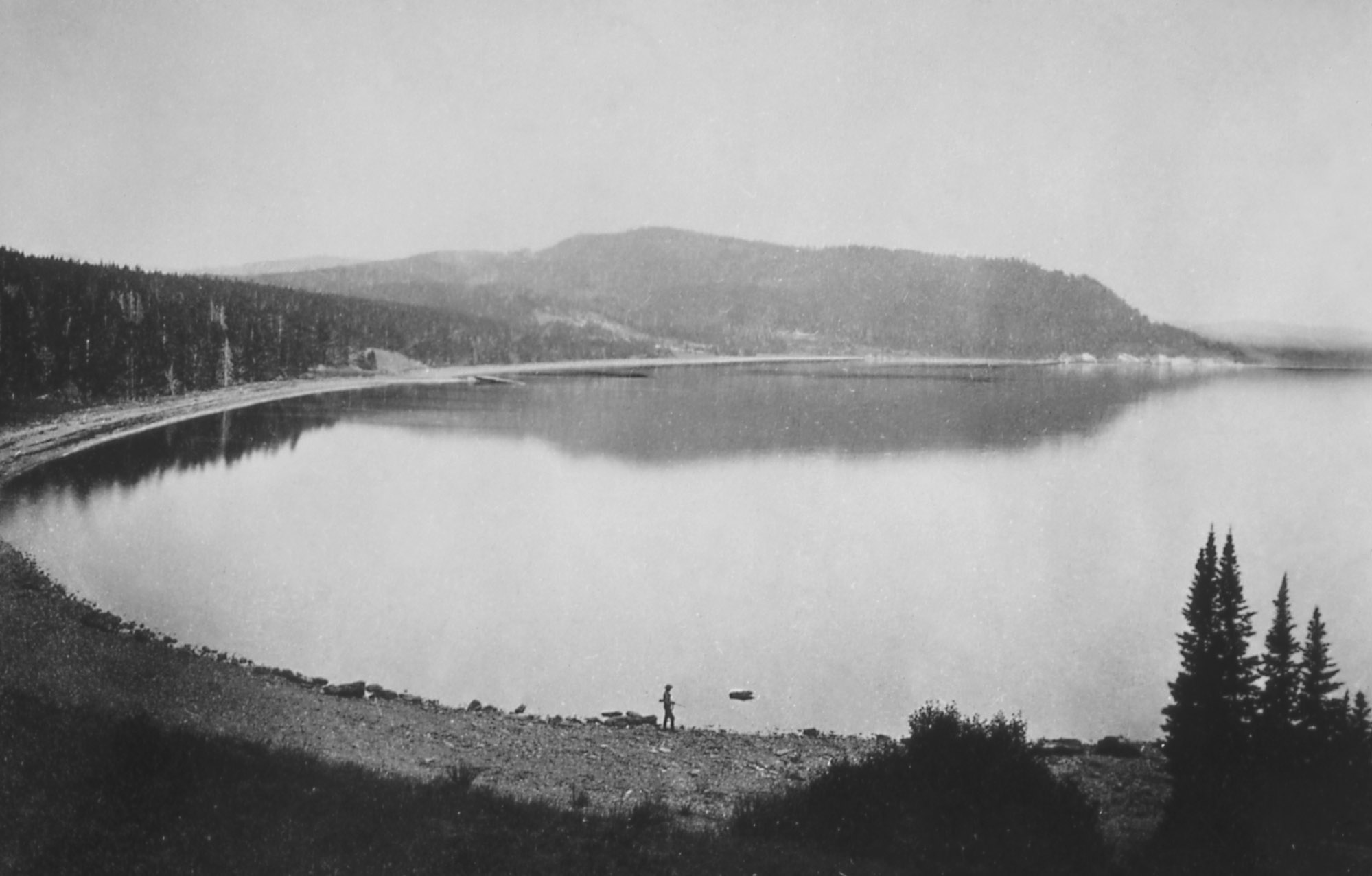 Mary's Bay, Yellowstone Lake; William H Jackson; 1871