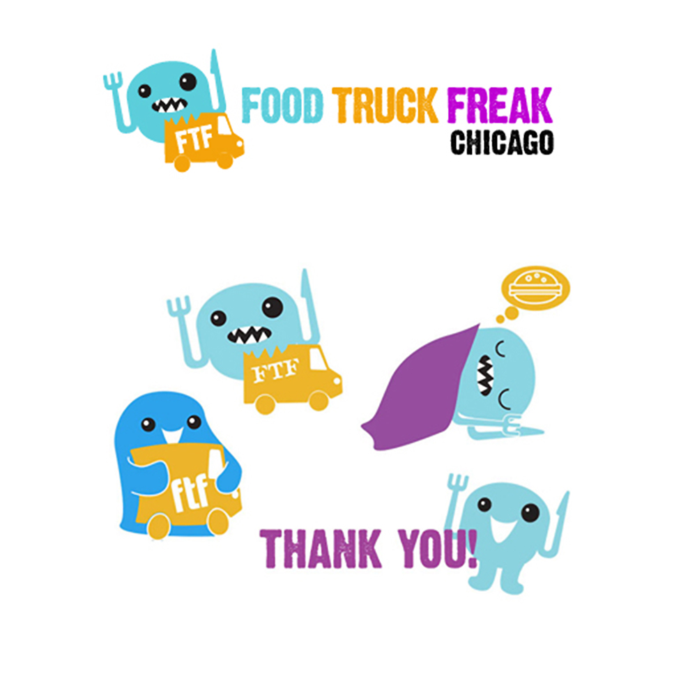 Food Truck Freak logo and characters