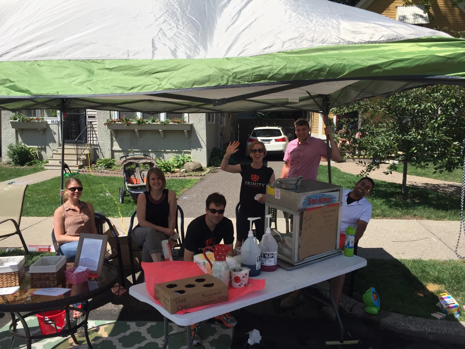 Some of the Trinity City Church volunteers at Bastille Day in Merriam Park