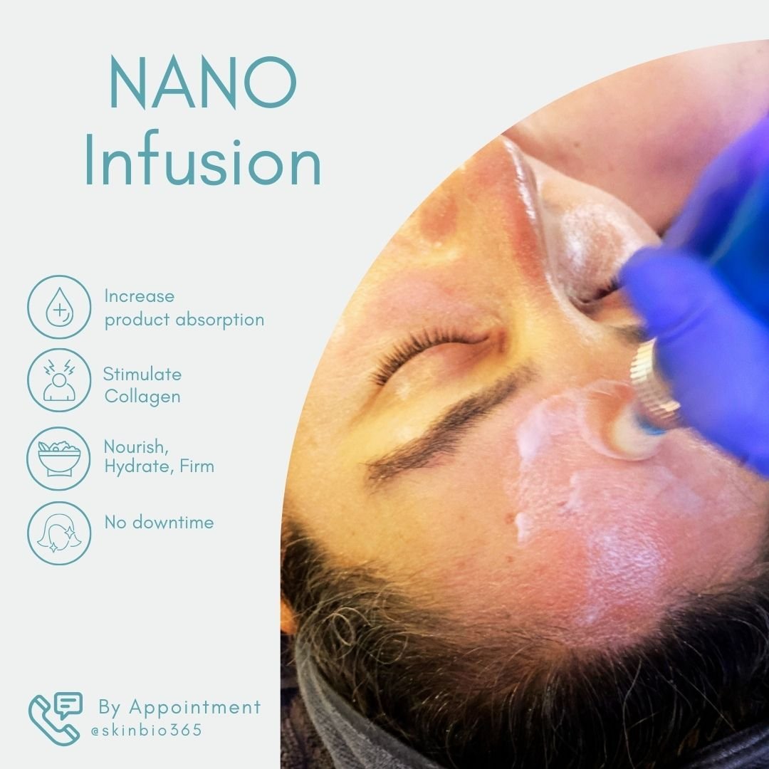 Ready to show your skin some love? 💖 

Book a Nano Infusion treatment for healthier skin and enhanced cellular production!

Nano Infusion is a year-round advanced treatment, offering a gentle, safe, and effective alternative to microneedling. Using 