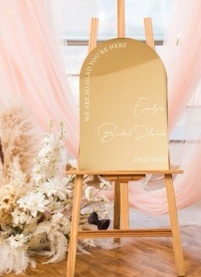 Gold Mirror Arch  Welcome Sign