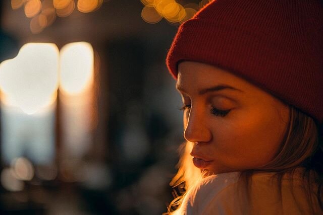 Window light ftw. Hair light was the sun, warm glow on Cassie&rsquo;s face was just the sun bounced off my fridge. Shot on Panasonic S1R with Rokinon 50mm wide open.