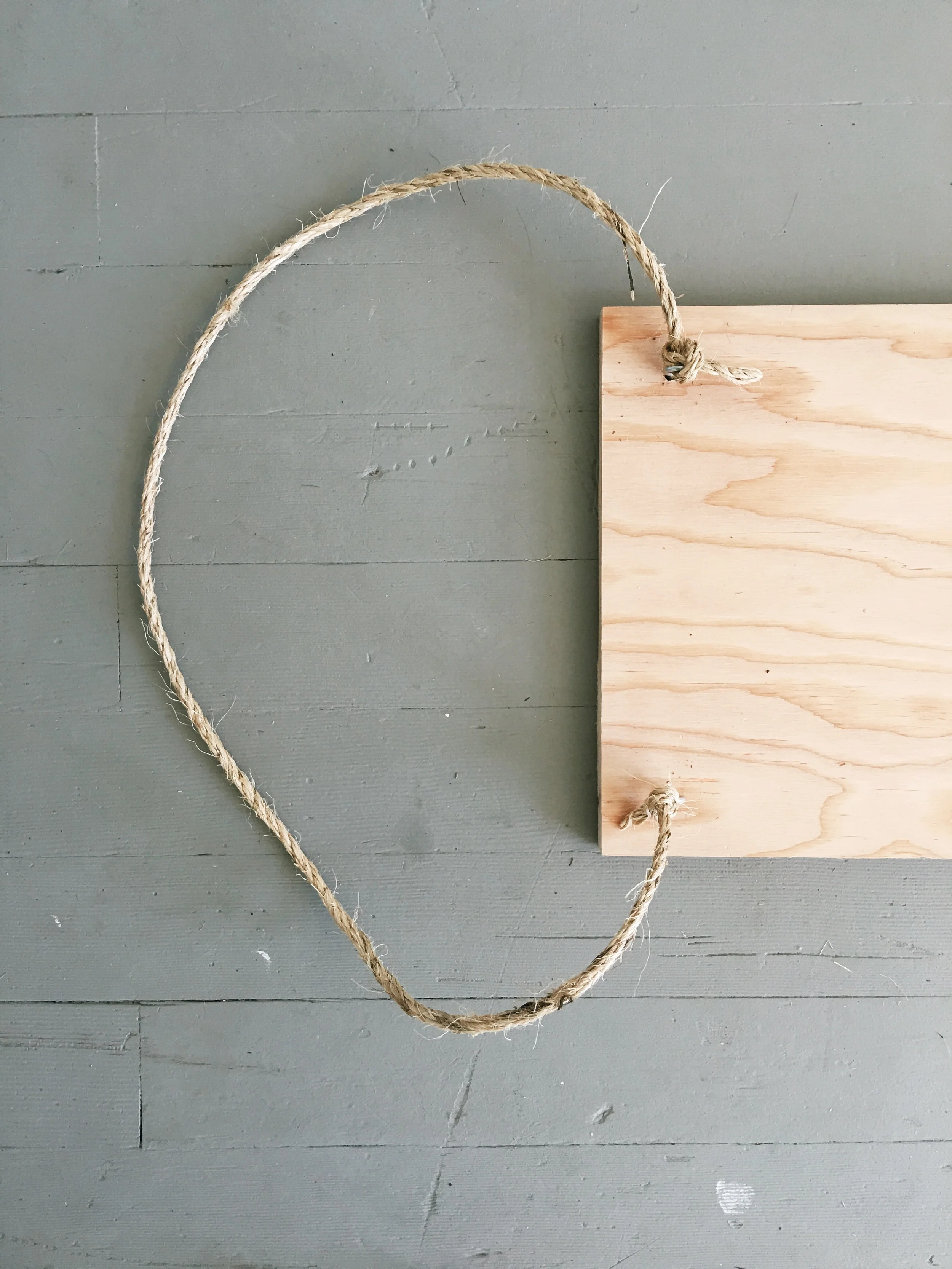 STEP 5: Tie rope onto the screws. 
