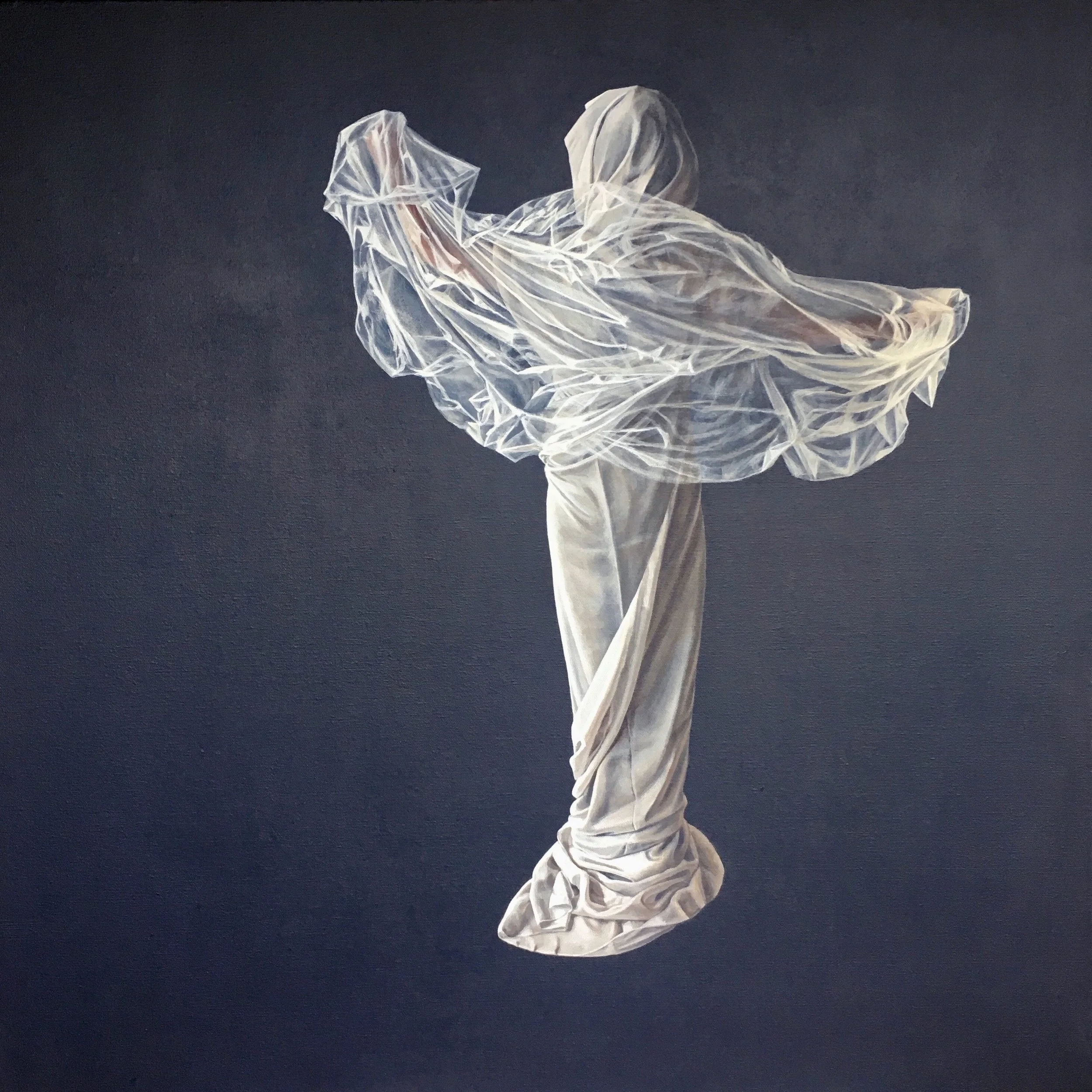 Will This Plastic Protect Me? Acrylic on Canvas 30 x 30 inches SOLD