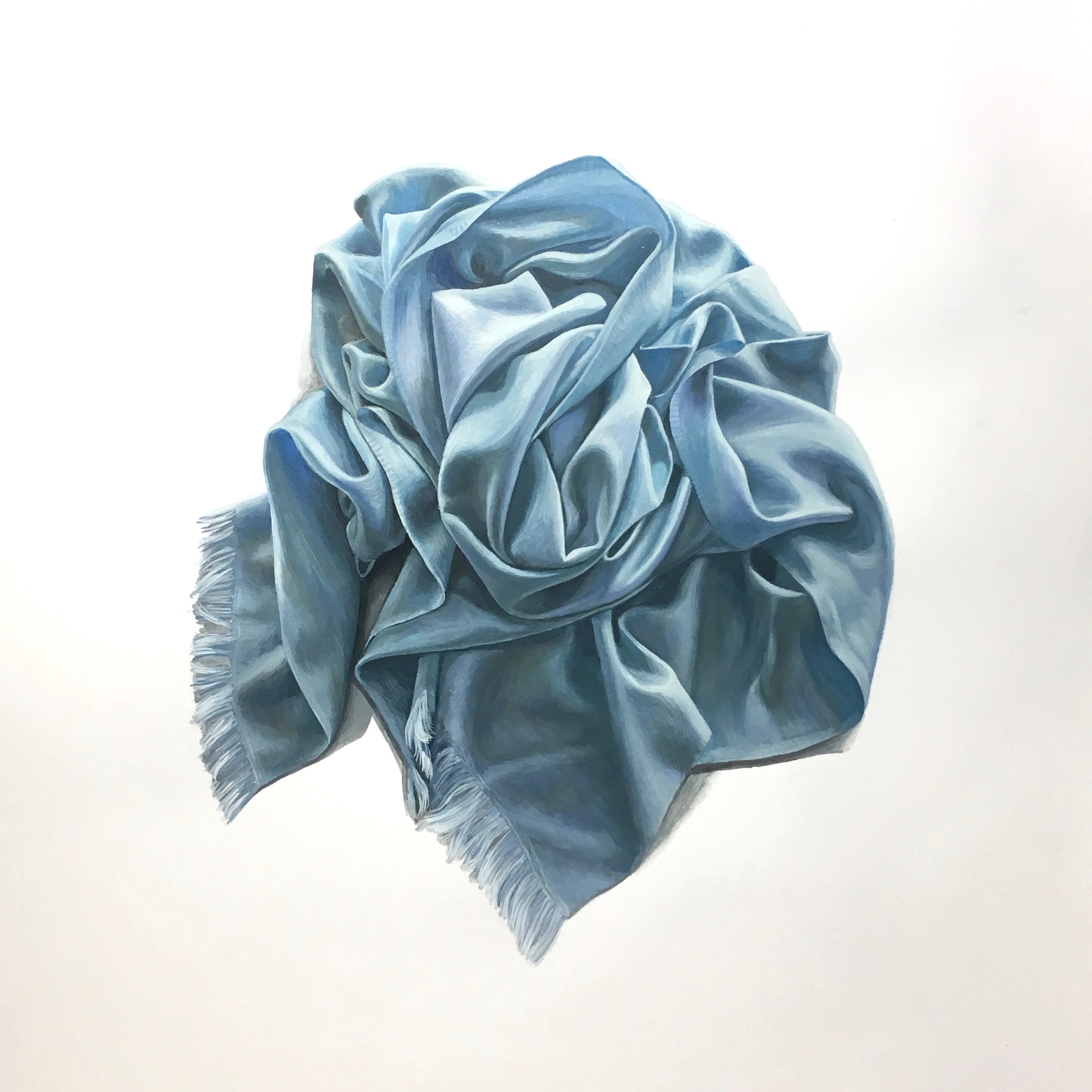Rosette in Light Blue Gouache on Paper 14 x 17 inches $850.