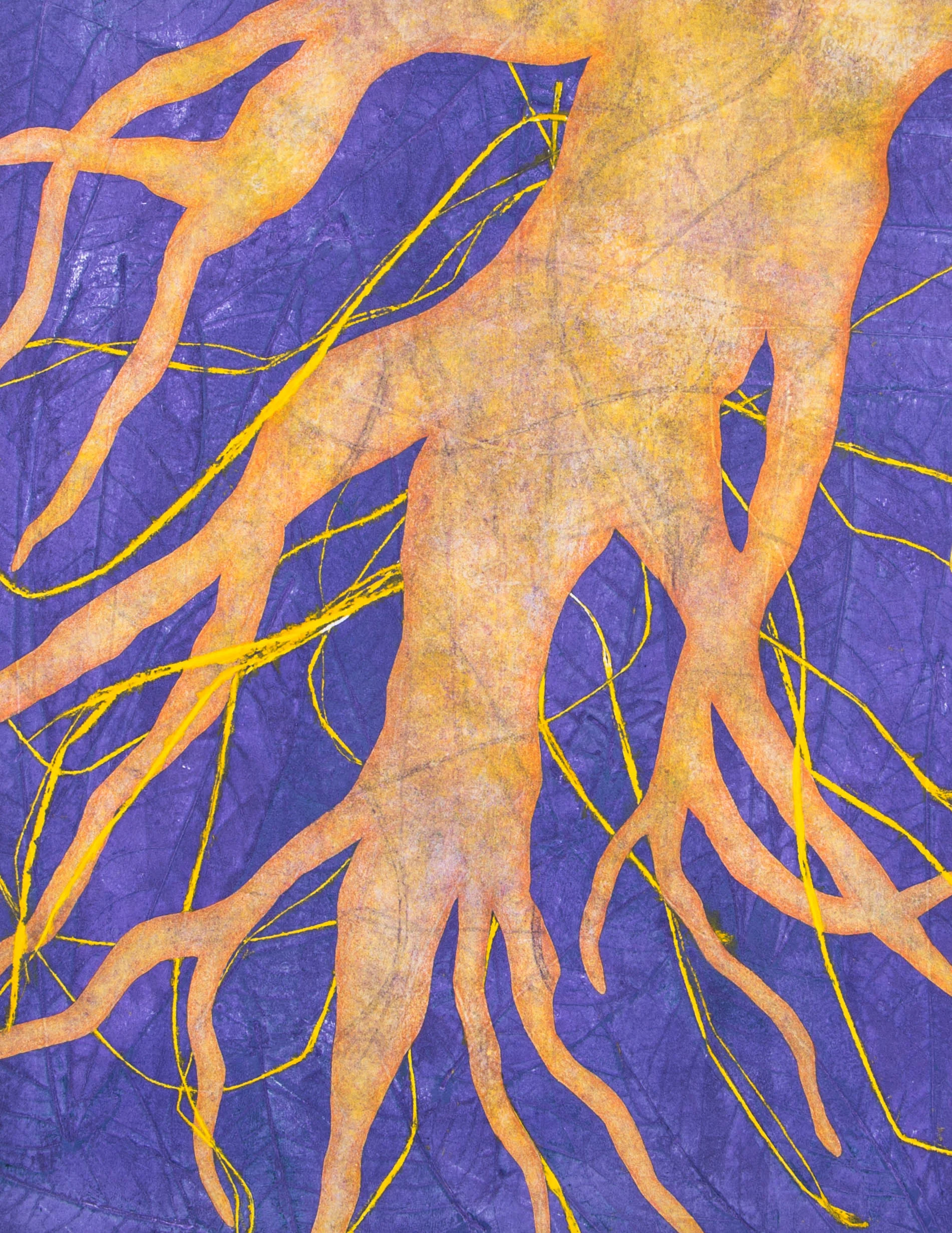 Beneath The Leaves15" x 19"2016Collagraph, Pochoir, Colored Pencil, Monotype