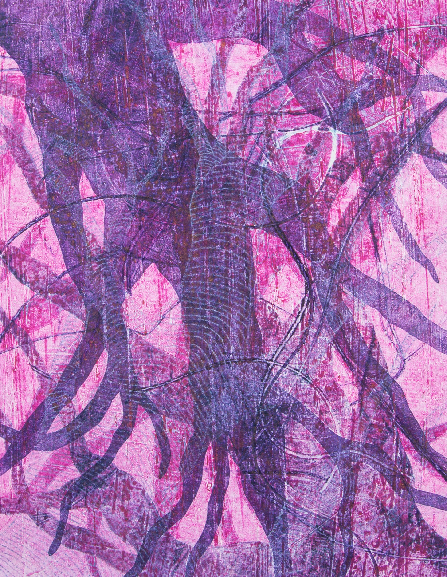 Unsystematic15" x 19"2016Collagraph, Pochoir, Drypoint, Monotype