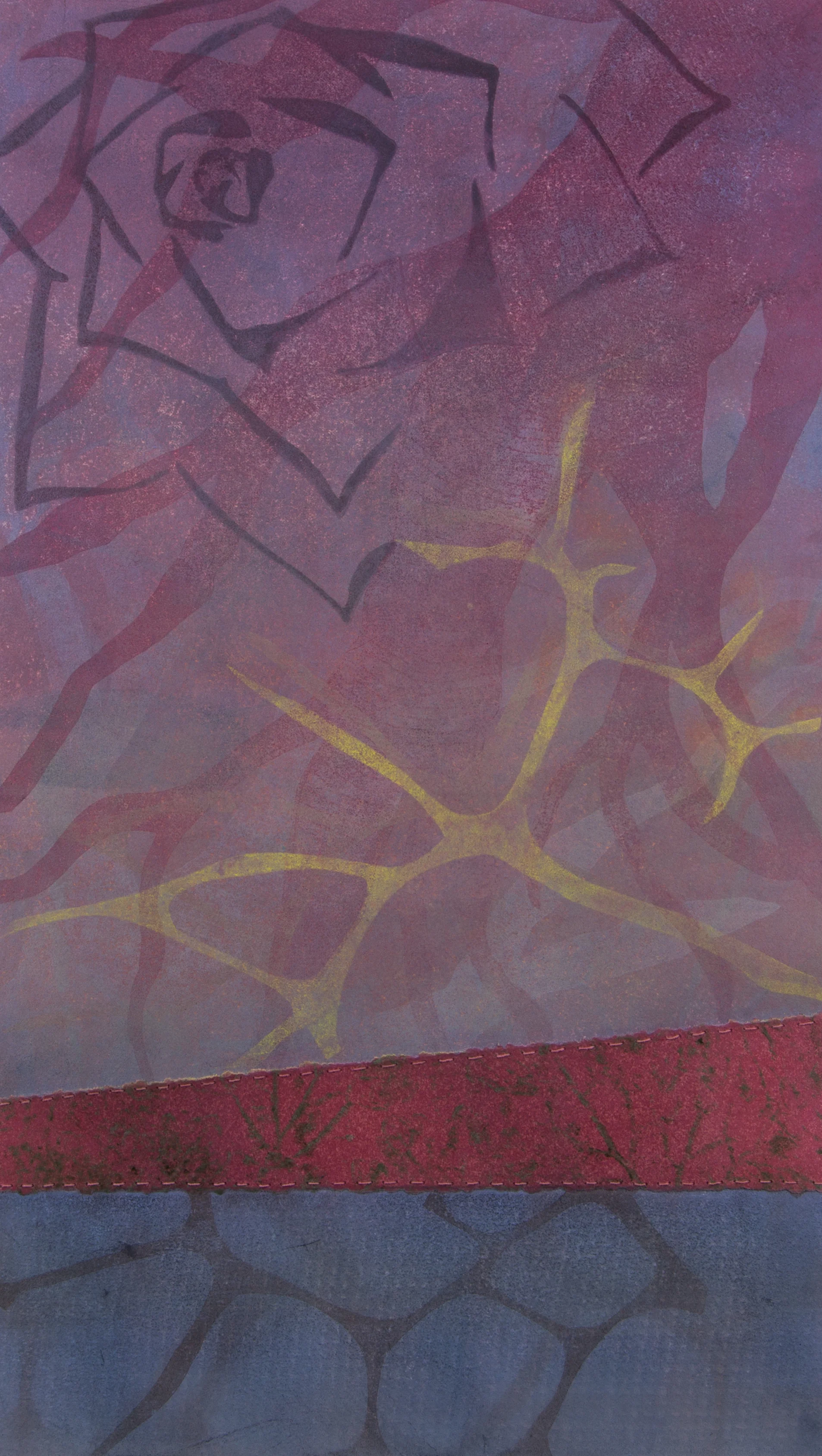 Meld9.5" x 16.5"Relief, Collagraph, Pochoir, Drypoint, Monotype, Needle and Thread2016