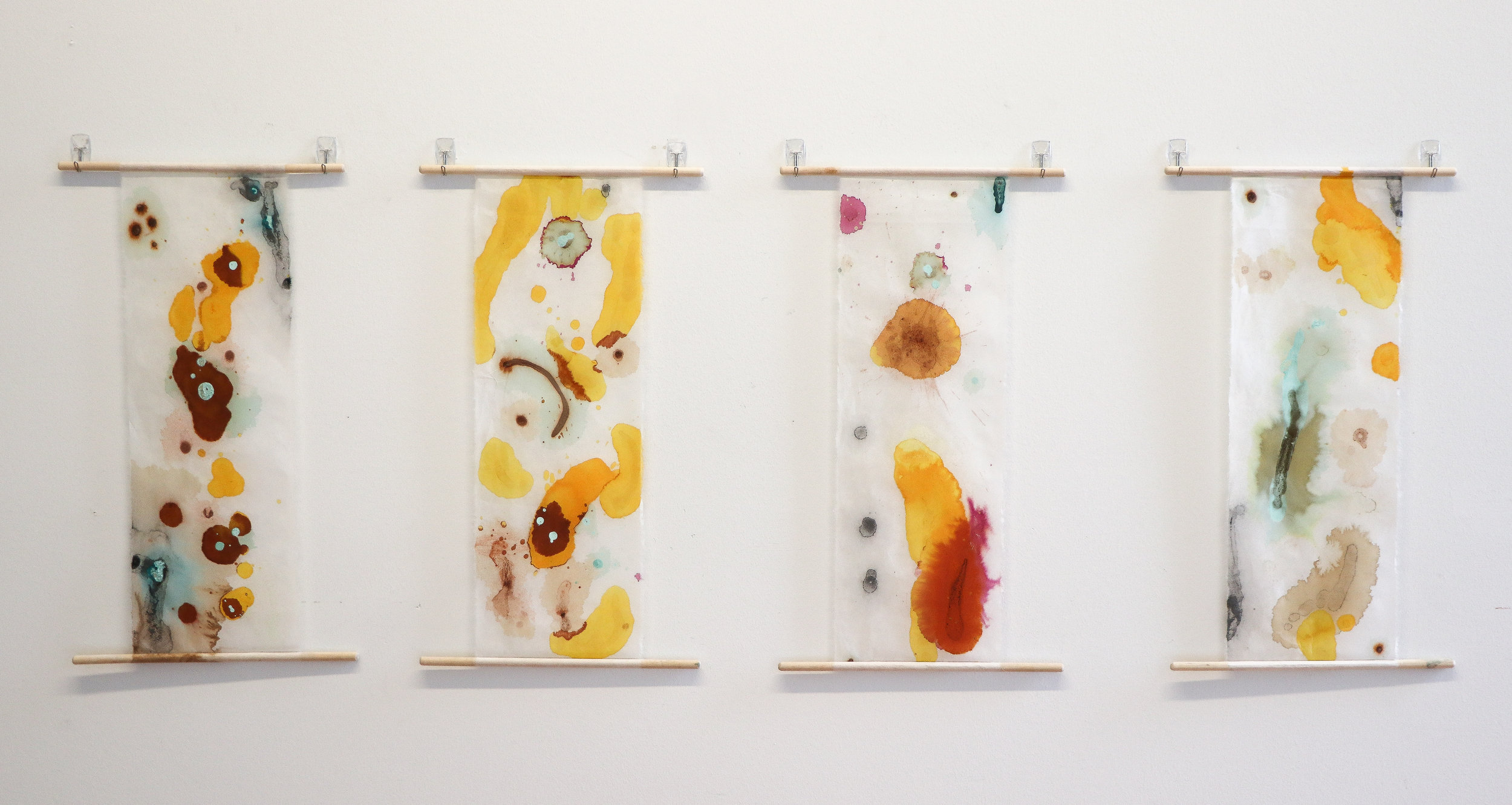 Kitchen Sink / sekishu, natural pigments, wooden dowels / 2018