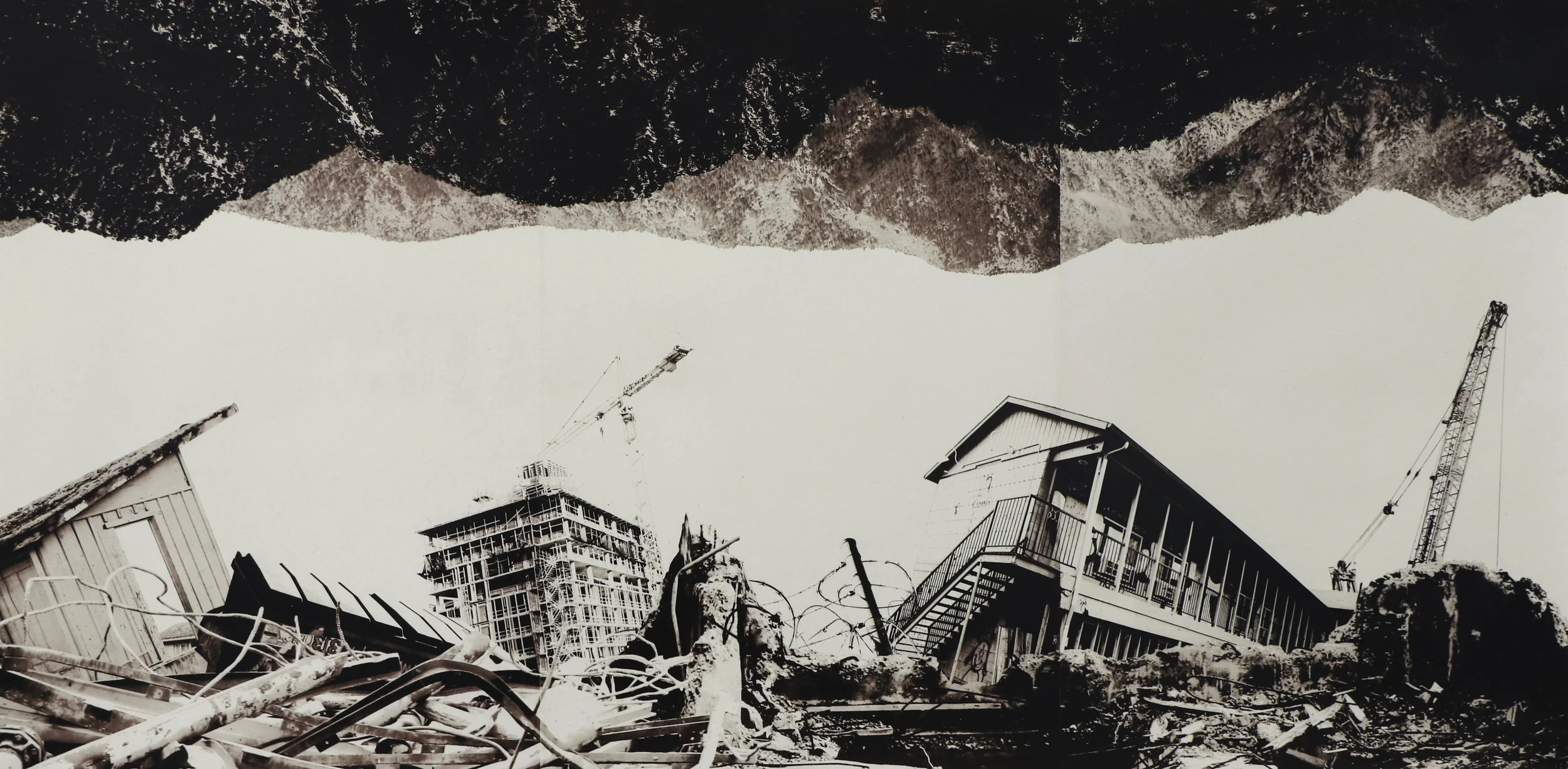 Earthphotolithograph on gampi backed to kozo