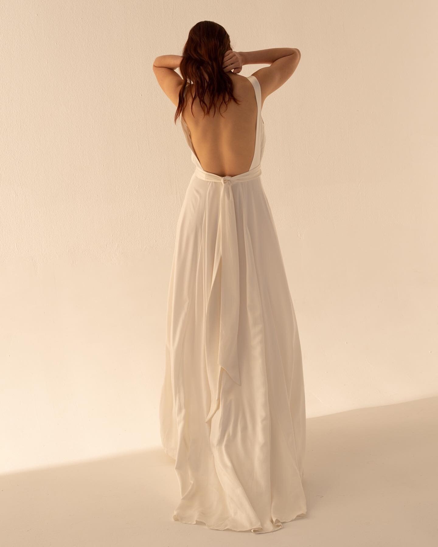 The delightful back of the Dane Gown &bull; 100% silk, made in our Melbourne atelier x
