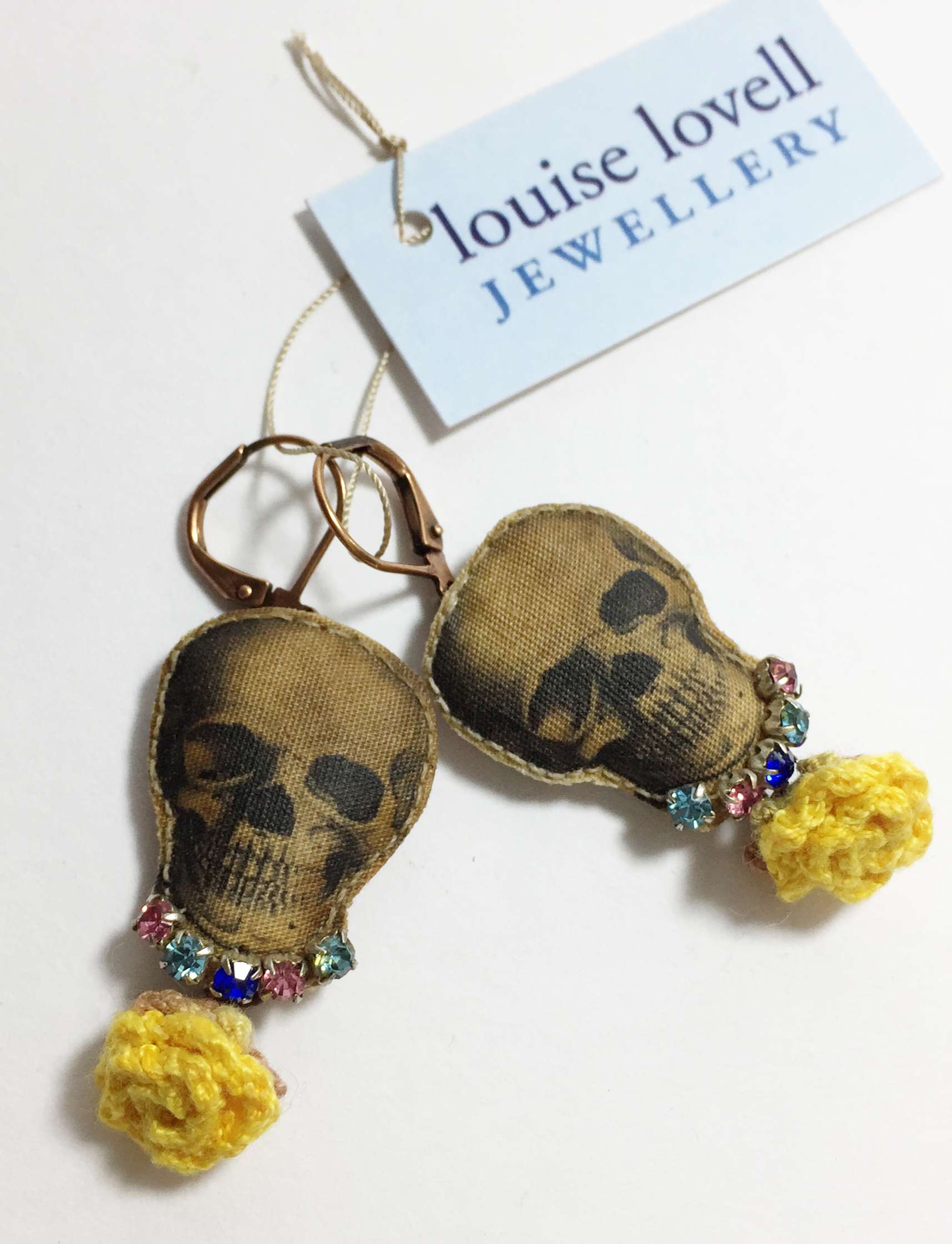 Skull and Flowers Earrings