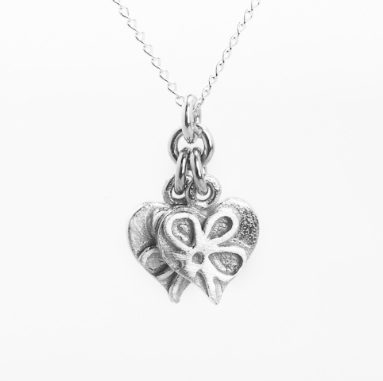 Romance twin small heart trace necklace 