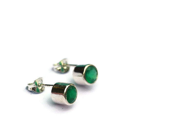 green onyx studs £71