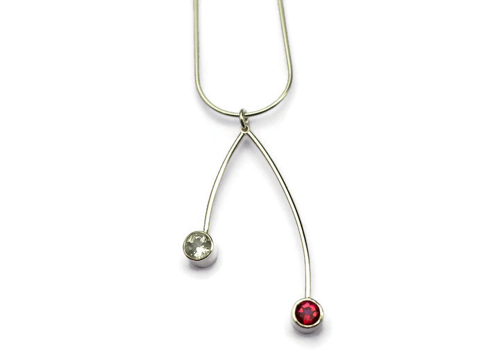 2 strand pendant 4cms pink & white topaz £102