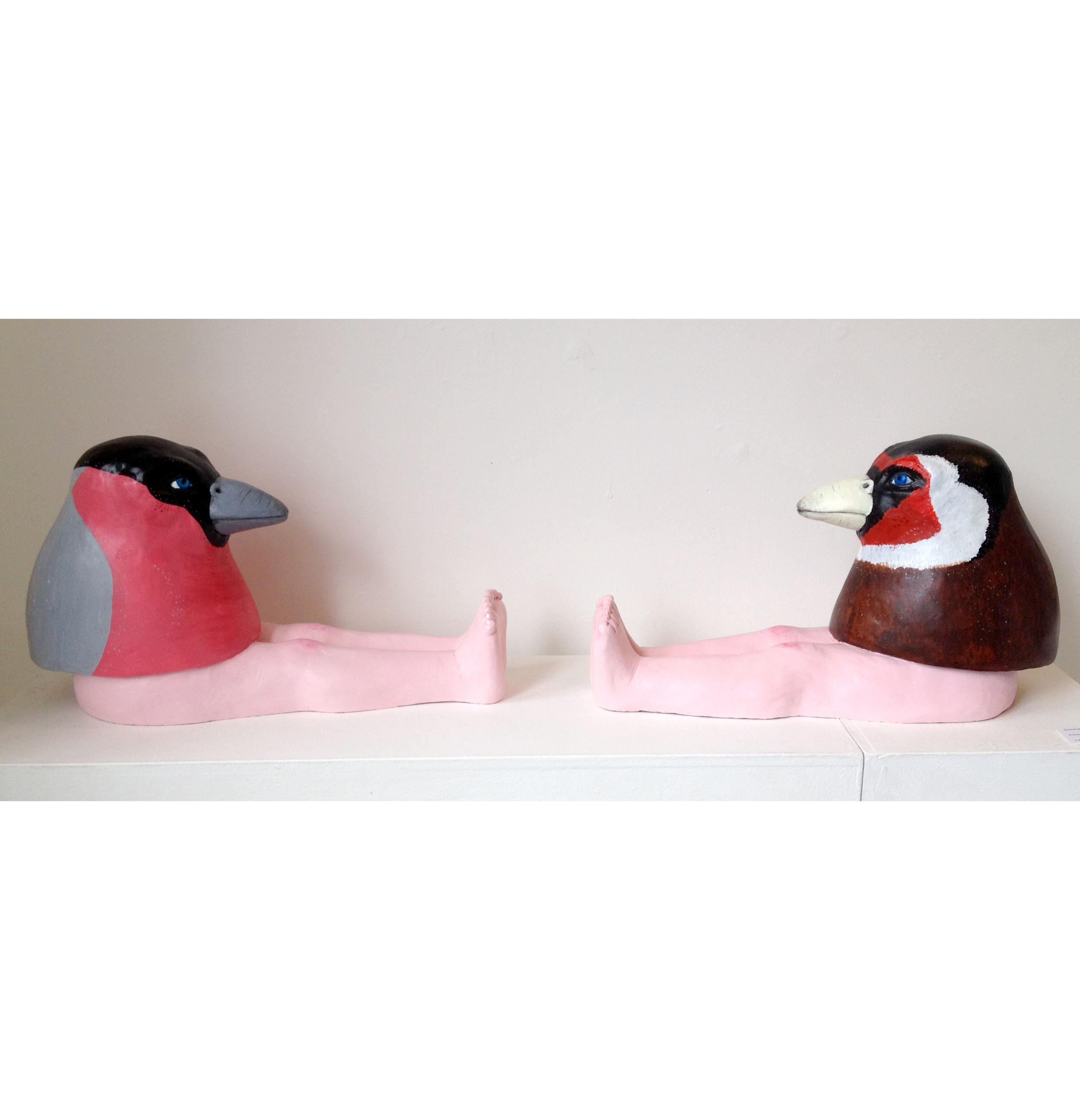  Finches - Pair  Jesmonite sculpture  1m x 31h x 28d  £1350.00 