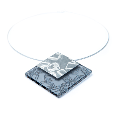 Spice Large Pendant with Silver - Grey