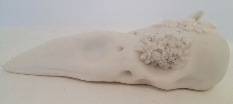  White raven  porcelain with crystal detail - left side view  £150 