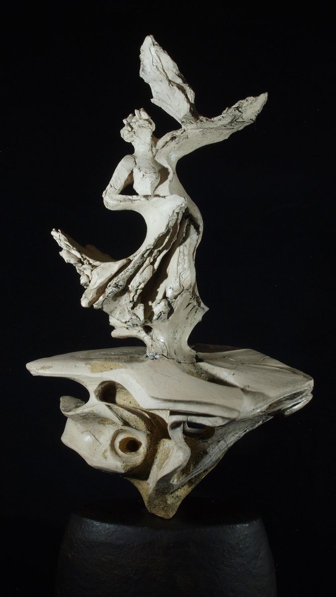  The Wind I,   Stoneware &amp; porcelain  49 H x 26 W x 16 D (includes base)  £600 