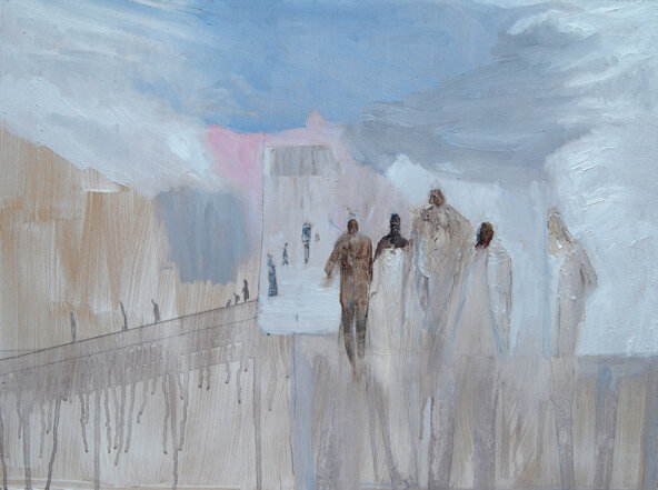 Football Crowds On Trent Bridge #3 - oil on board - 45cm x 60cm - Oliver Lovley.jpg