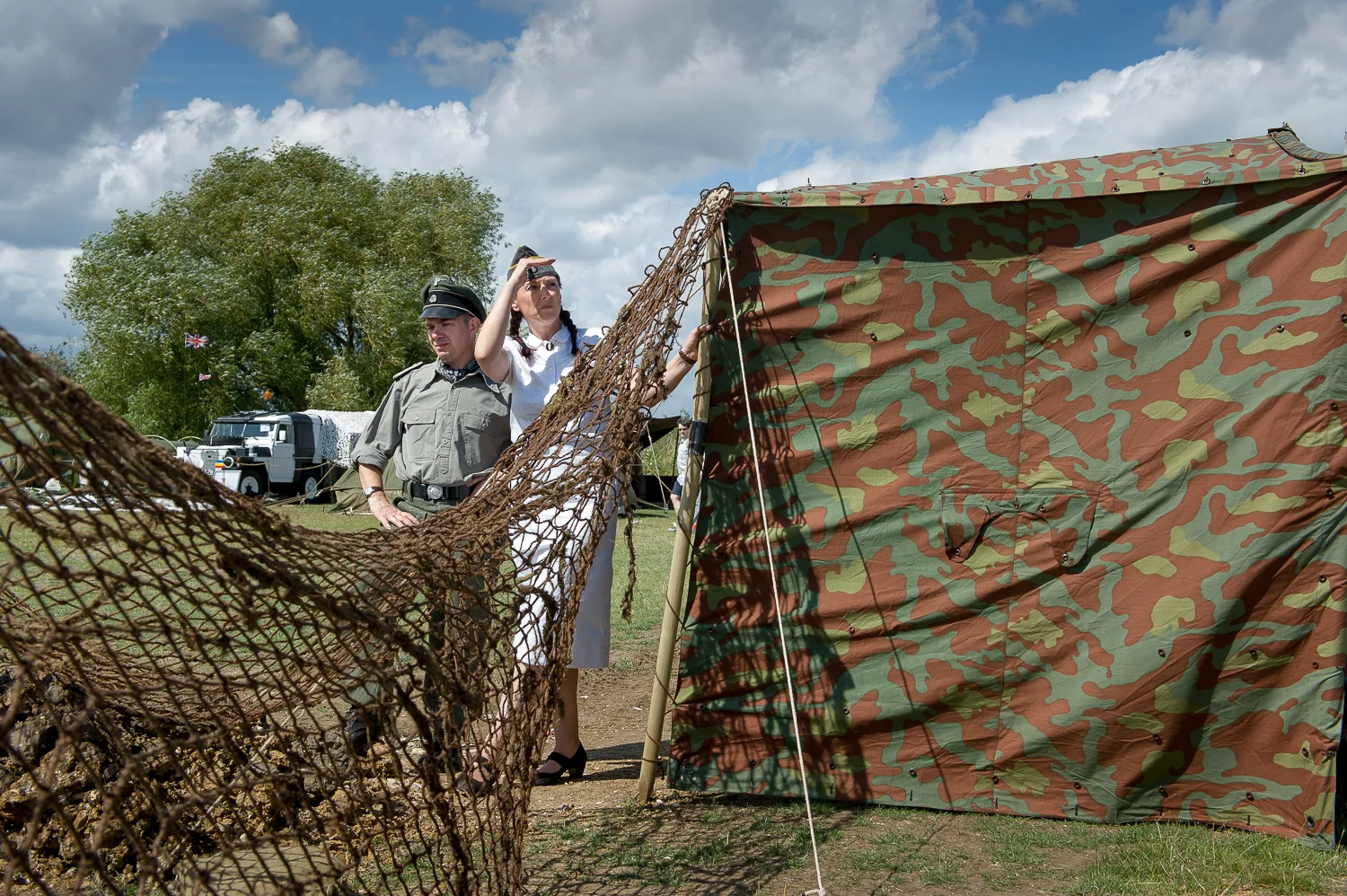 Re-enactors of German soldiers, Essex