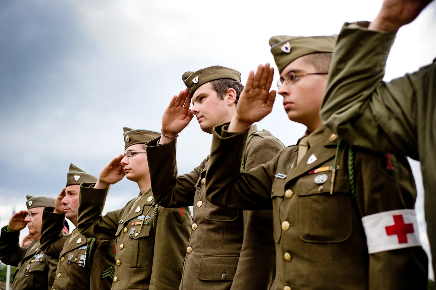 Re-enactors during assembly, War and Peace show, kent 