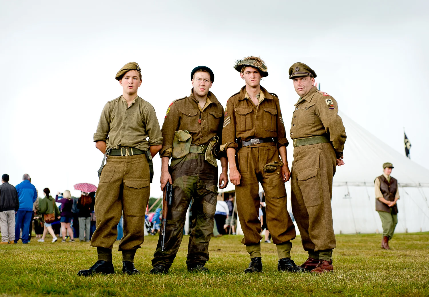 Re-enactors of British troops, event in Essex