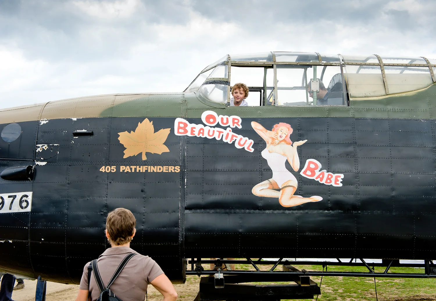 Original bomber cockpit display, War and Peace show, kent