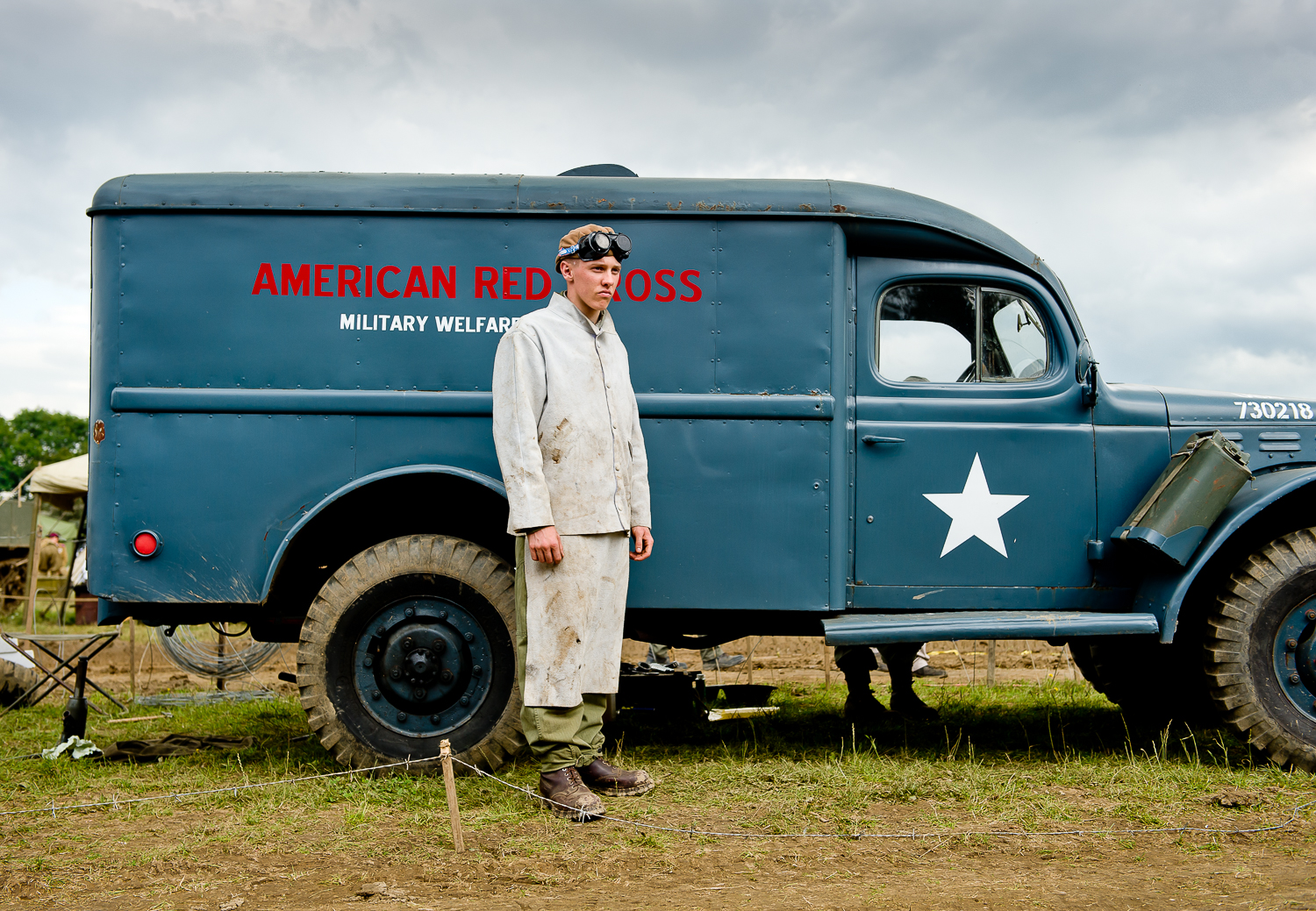  Army car mechanic re-enactor, War and Peace show, kent 