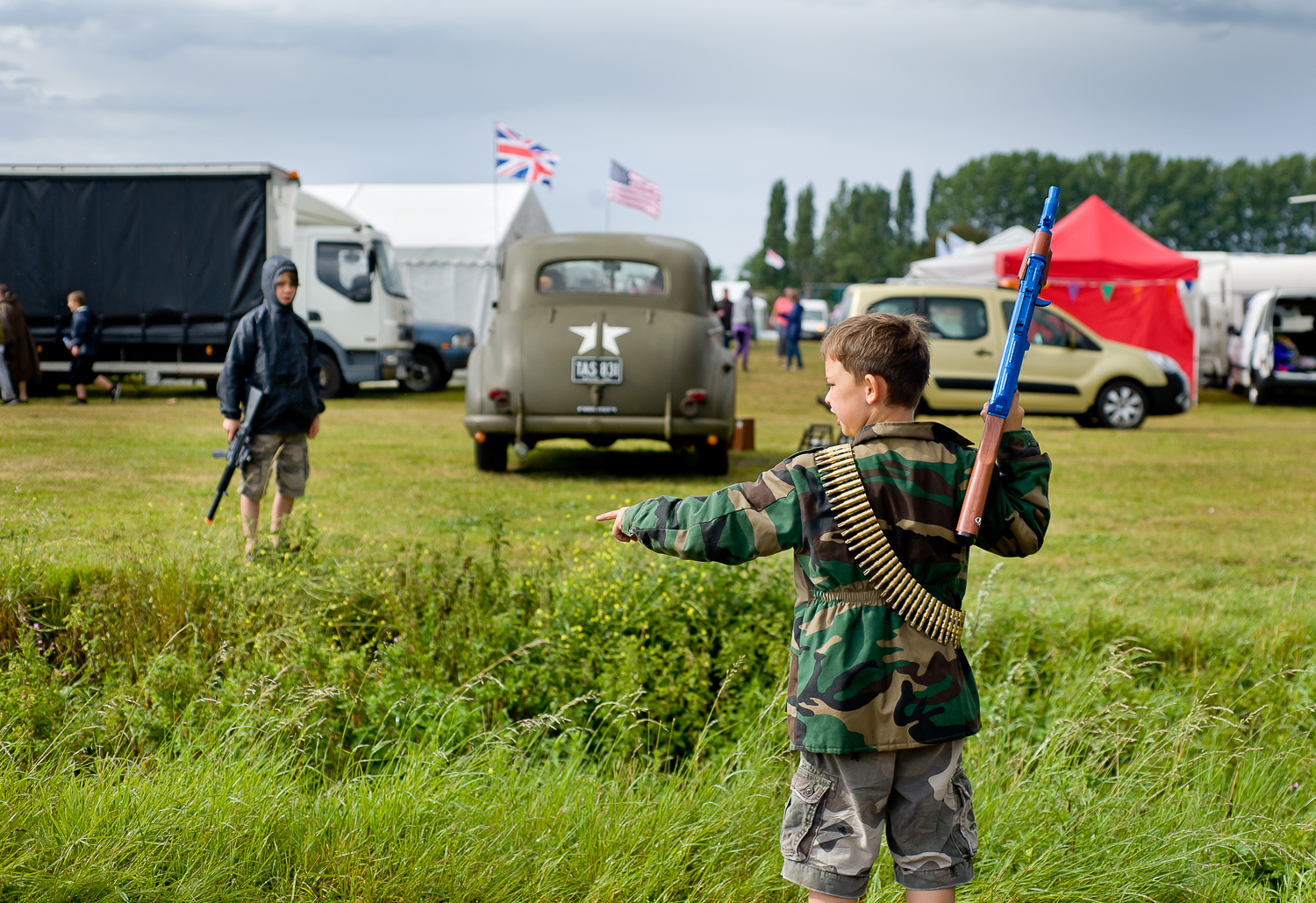  Children playing at re-enactment event in Essex 
