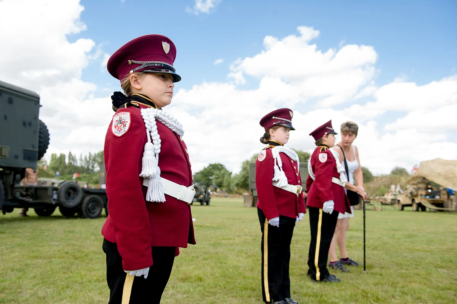Marching band at re-enactment event, Essex