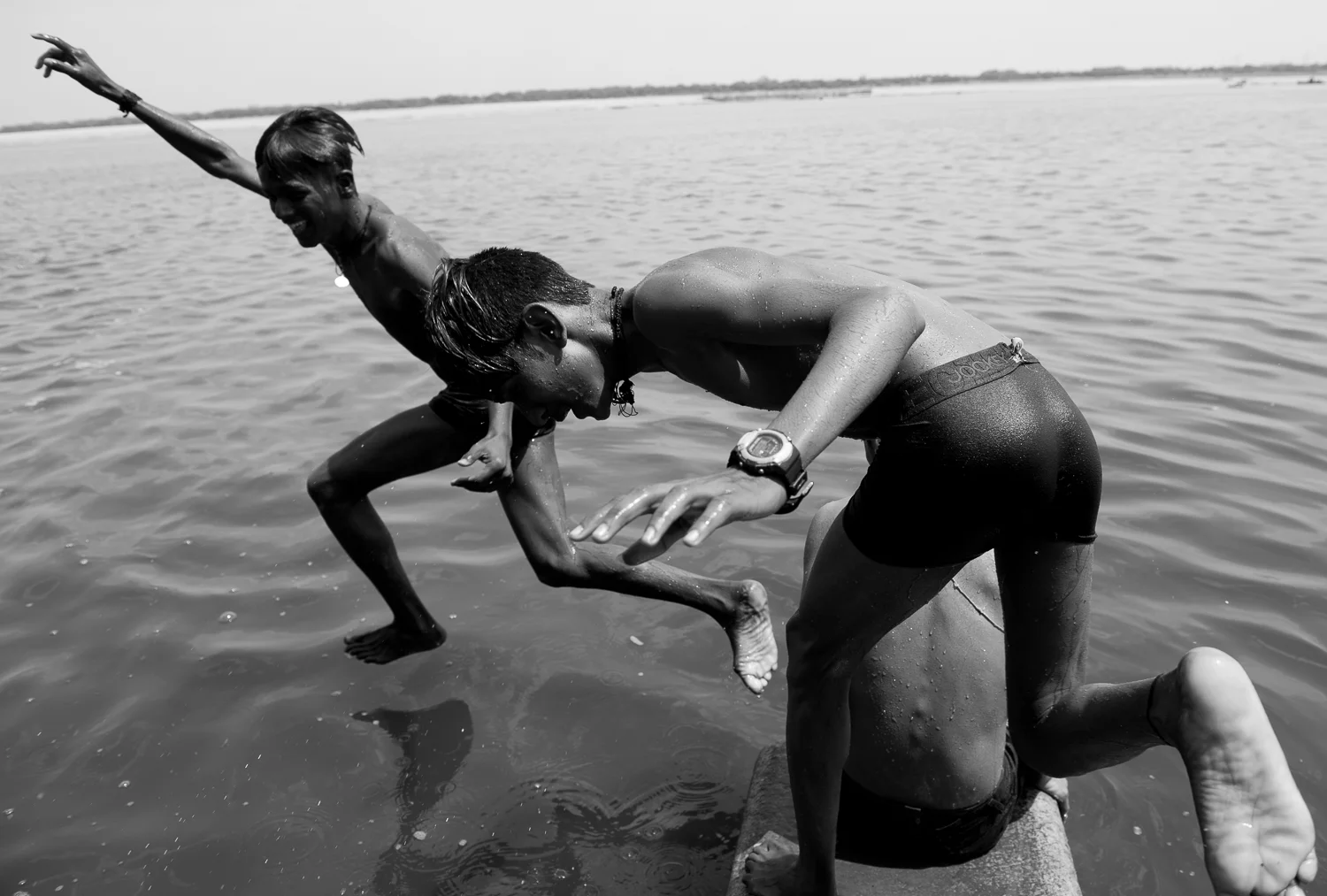 Swimmers, Ganges river, Varanasi, 2019