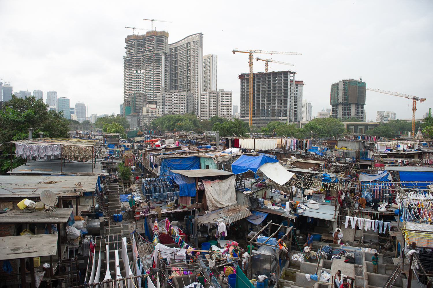  Dhobi Ghat, the biggest outdoor laundry service in the world, located in the Mahalaxmi area of Mumbai, 2019 