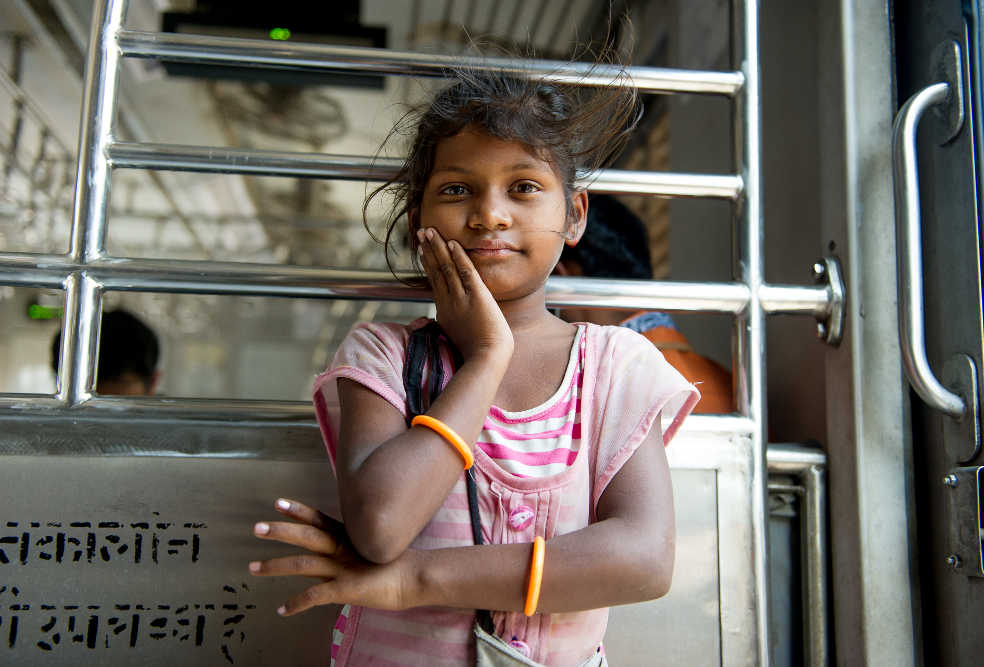  young girl on local train, Mumbai, 2019 