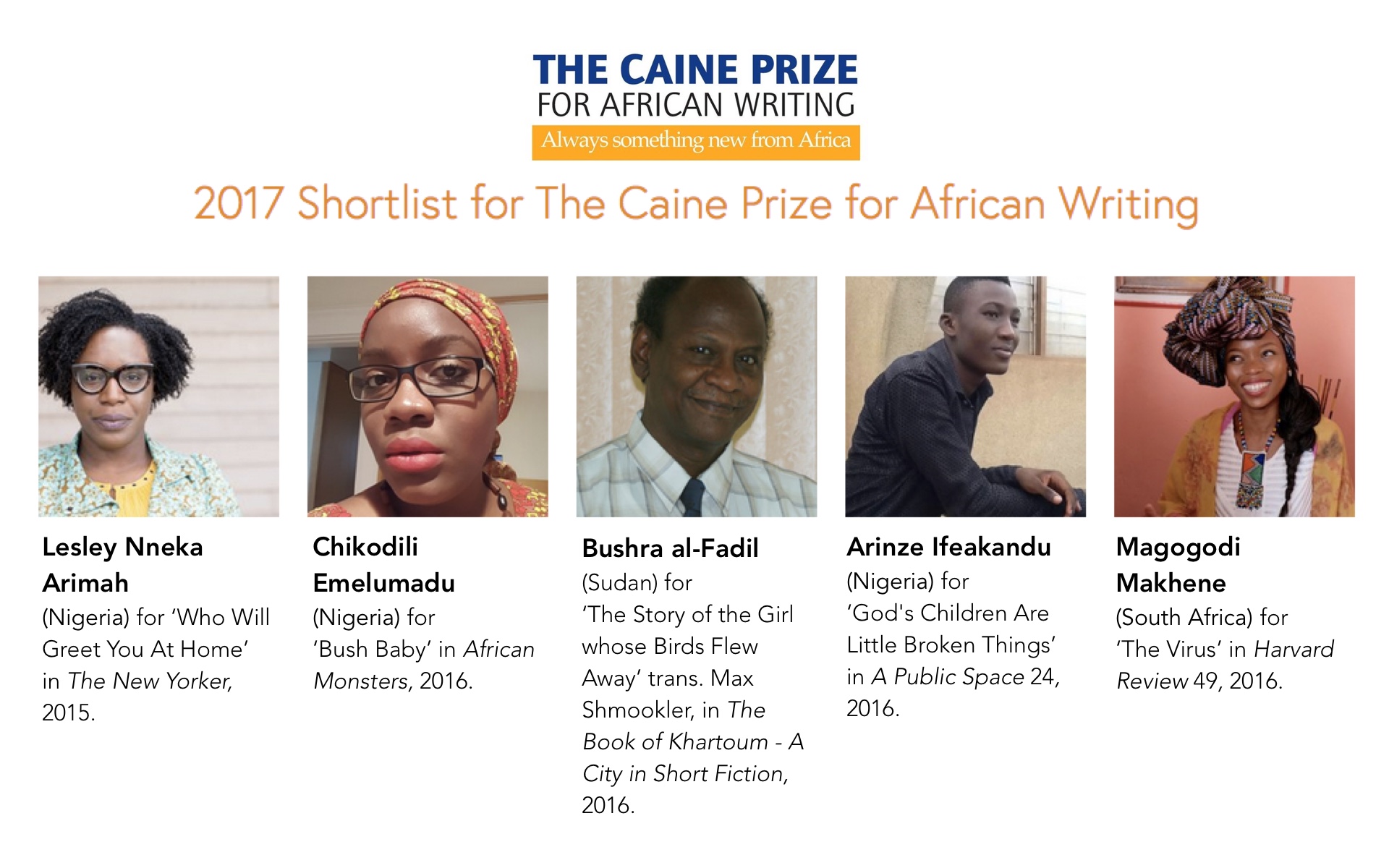 Caine Prize For African Writing 2018