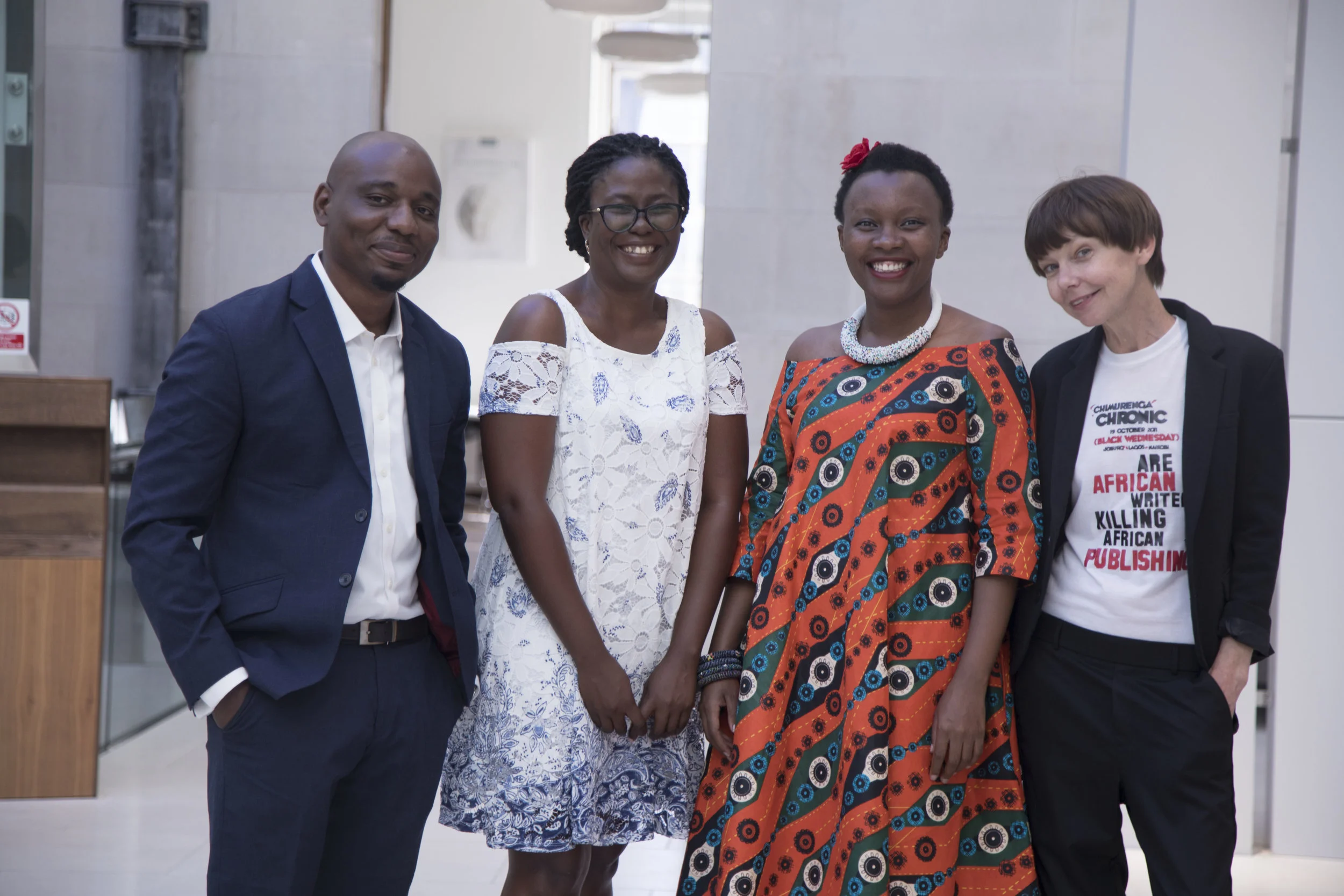 L-R: Wole Talabi, Olufunke Ogundimu, Makena Onjerika, Stacy Hardy, (Not pictured: Nonyelum Ekwempu)