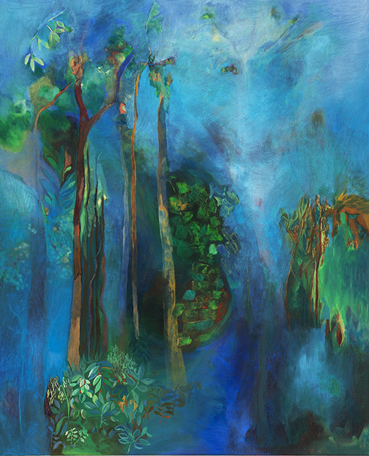 Fôret profonde (50cm x 61cm) - Huile sur toile - Maya Zeller CHF. 1'500.-