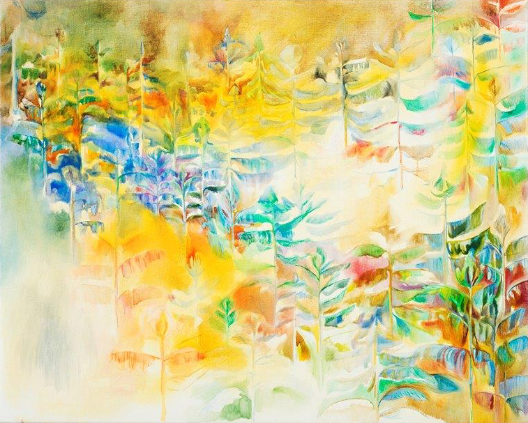   Balade entre les sapins  &nbsp;(80cm x 100cm) - Huile sur toile - Maya Zeller    CHF. 1'800.-     