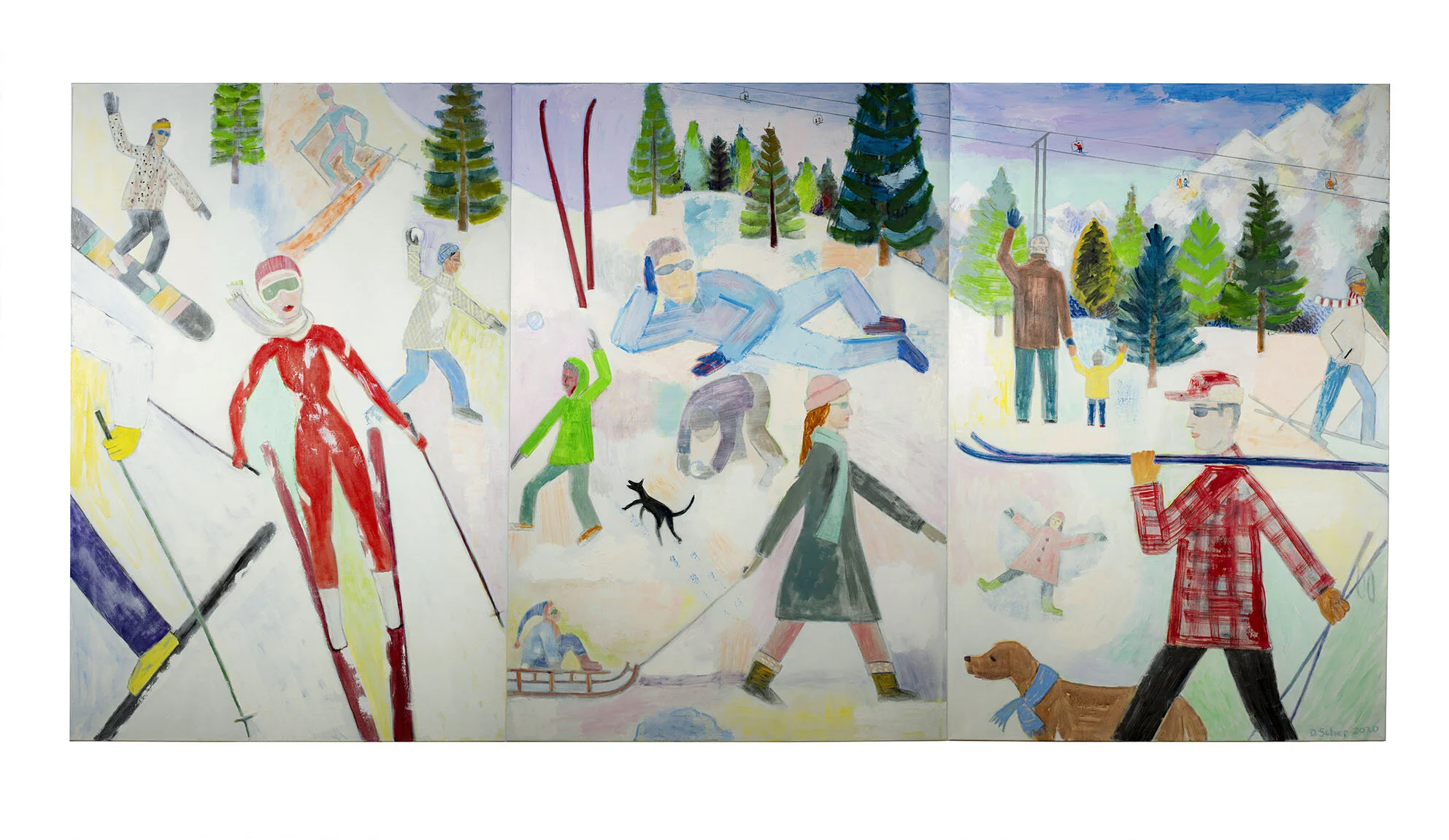 Winter Follies, 3m x 1,50m, oil on linen, 2021