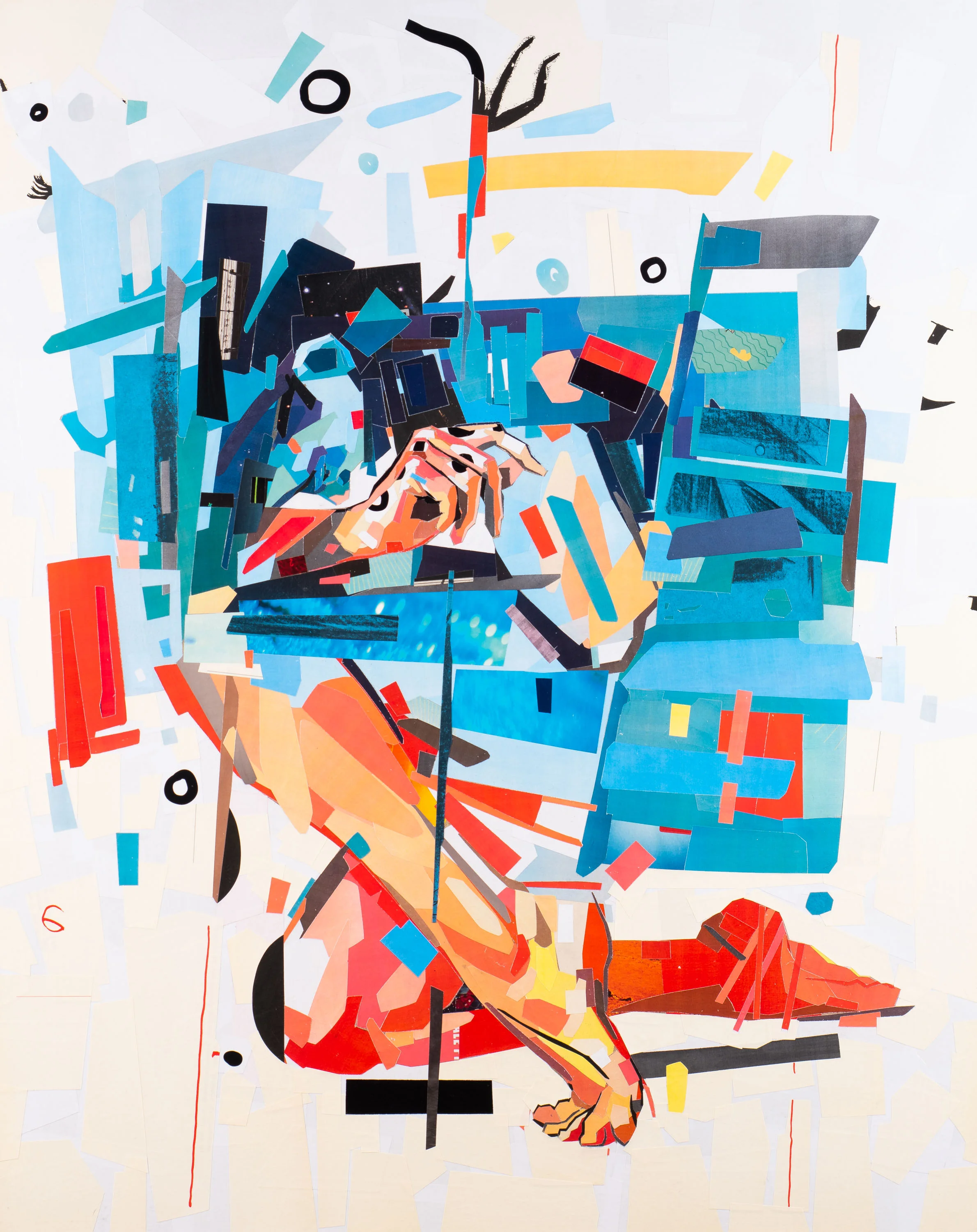 80X100CM, CUT PAPER ON CANVAS
