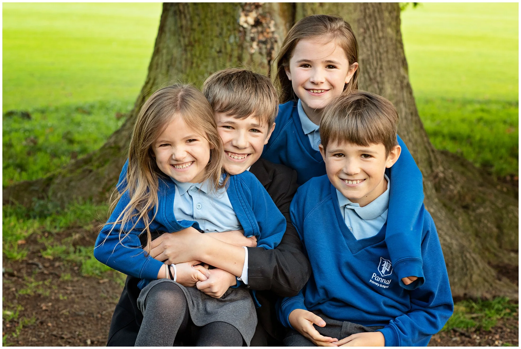 Socially distanced outdoor school photography